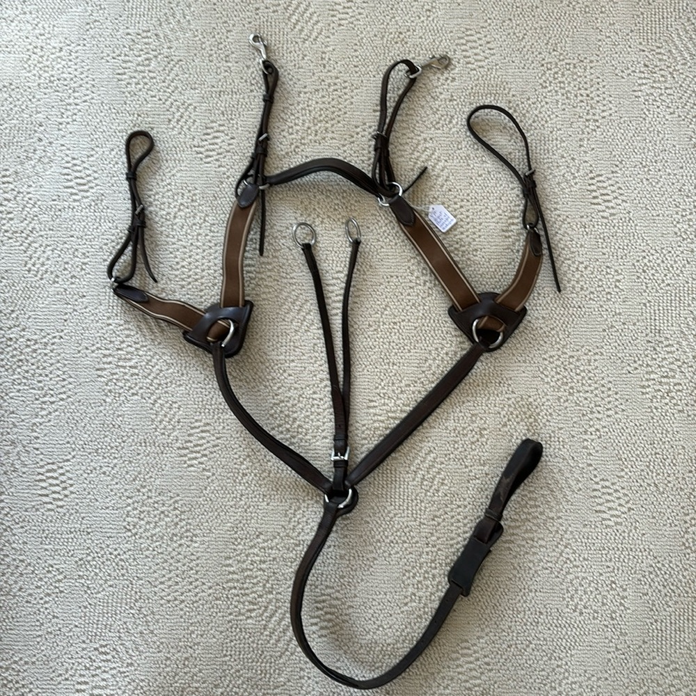 5 point breastplate with removable martingale for horse